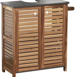 ELEMENT SOUS LAVABO ACACIA 2PORTES PORTE SERVIETTE INTEGRE