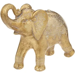 ELEPHANT RESINE BELINDA OR H.23CM