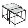 ENSEMBLE DE 2 TABLES GIGOGNE ROSA VERRE TEXTURE