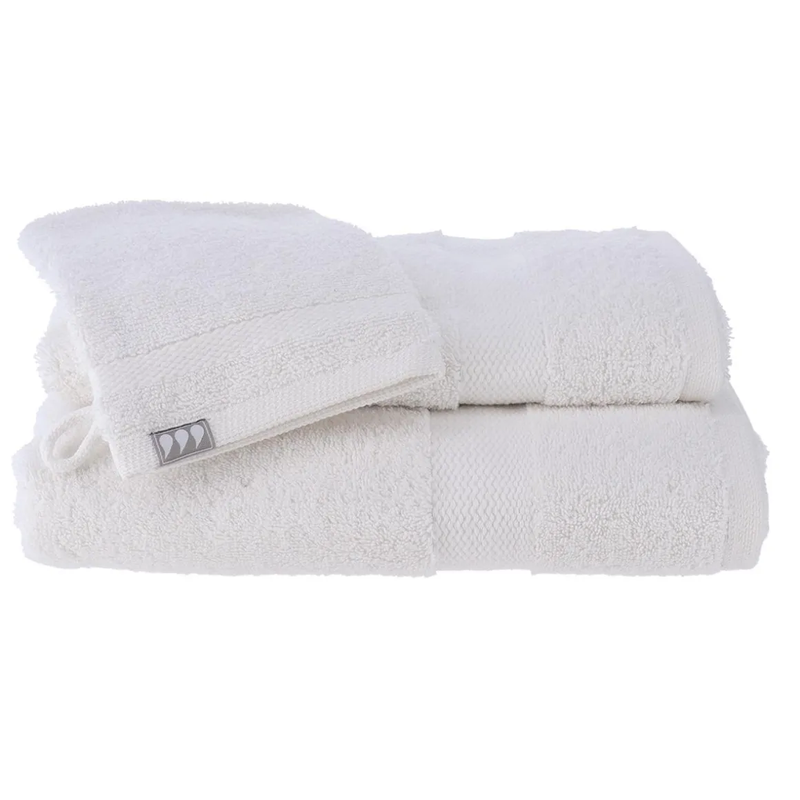 EPONGE 700G SERVIETTE 70X130CM 50X90CM ET GANT BLANC