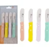 ESSENTIELS SET 4 TARTINEURS 6CM MANCHES COULEUR EN BOIS