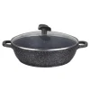 ESTIA MIJOTEUSE 28CM FACON PIERRE AVEC COUVERCLE VERRE