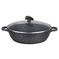 ESTIA MIJOTEUSE 28CM FACON PIERRE AVEC COUVERCLE VERRE
