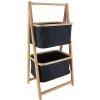 ETAGERE BAMBOU 2 PANIERS NOIR BAMBOU