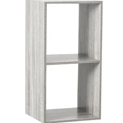 ETAGERE BOIS 2 CASES MIX GRIS
