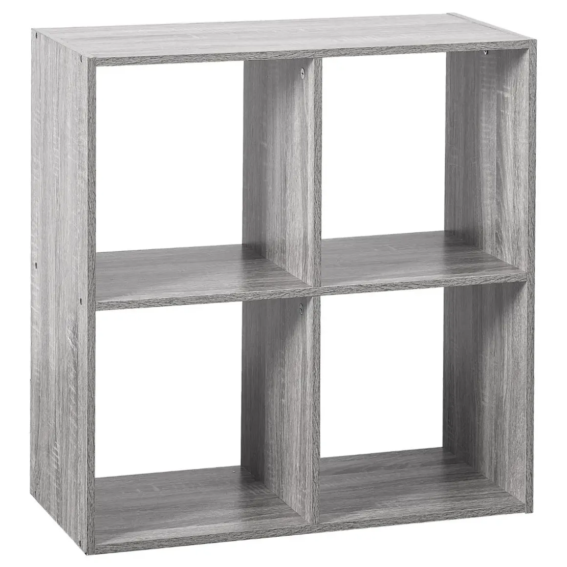 ETAGERE BOIS 4 CASES MIX GRIS