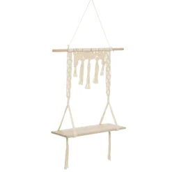 ETAGERE BOIS MACRAME 60X20X80CM
