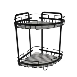 ETAGERE D ANGLE FIL ALUMINIUM 2 NIVEAUX A POSER NOIR