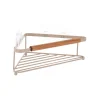 ETAGERE D ANGLE METAL ACACIA A POSER OU A STICKER BEIGE