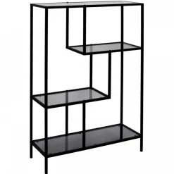 ETAGERE EDISON VERRE FUME 80X30X113CM