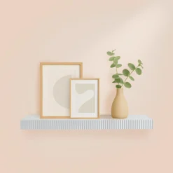 ETAGERE FLOTTANTE STRIEE 60X23.5X3.8CM COLORIS BLANC