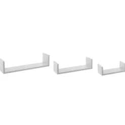 ETAGERE MURALE BORD BLANC X3 PIECES