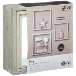ETAGERE MURALE CUBE CHENE GRIS L 3 TAILLES