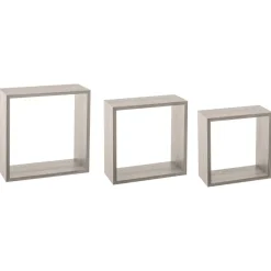 ETAGERE MURALE CUBE CHENE GRIS L 3 TAILLES