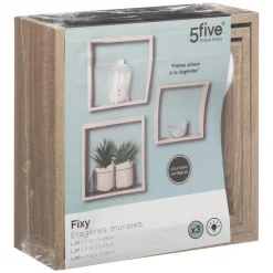 ETAGERE MURALE CUBE CHENE NATUREL L 3 TAILLES