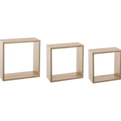 ETAGERE MURALE CUBE CHENE NATUREL L 3 TAILLES