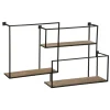 ETAGERE MURALE METAL BOIS D.86X52CM