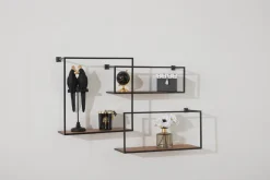 ETAGERE MURALE METAL BOIS D.86X52CM