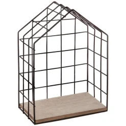 ETAGERE MURALE METAL MAISON NOIR X3 PIECES