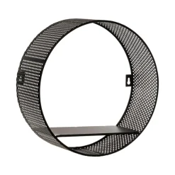 ETAGERE MURALE METAL PERFOREE ROND D.30X30X10CM