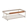ETAGERE RECTANGLE METAL ACACIA A POSER OU A STICKER BEIGE