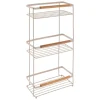 ETAGERE RECTANGLE METAL 3 NIVEAUX DECO ACACIA BEIGE