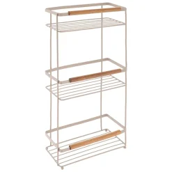 ETAGERE RECTANGLE METAL 3 NIVEAUX DECO ACACIA BEIGE