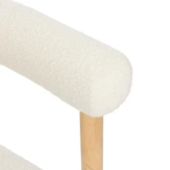 FAUTEUIL ADRIA BOIS ET BOUCLETTE BLANCHE