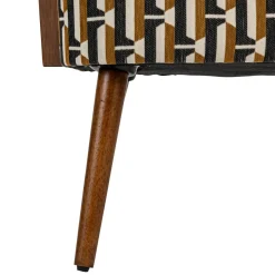 FAUTEUIL AVEC ACCOUDOIRS CHIARA CHENILLE JACQUARD NOIR OCRE