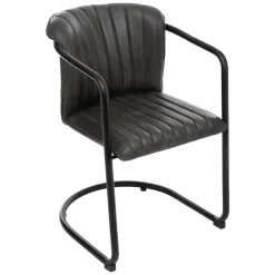 FAUTEUIL DINER CUIR KAVI NOIR