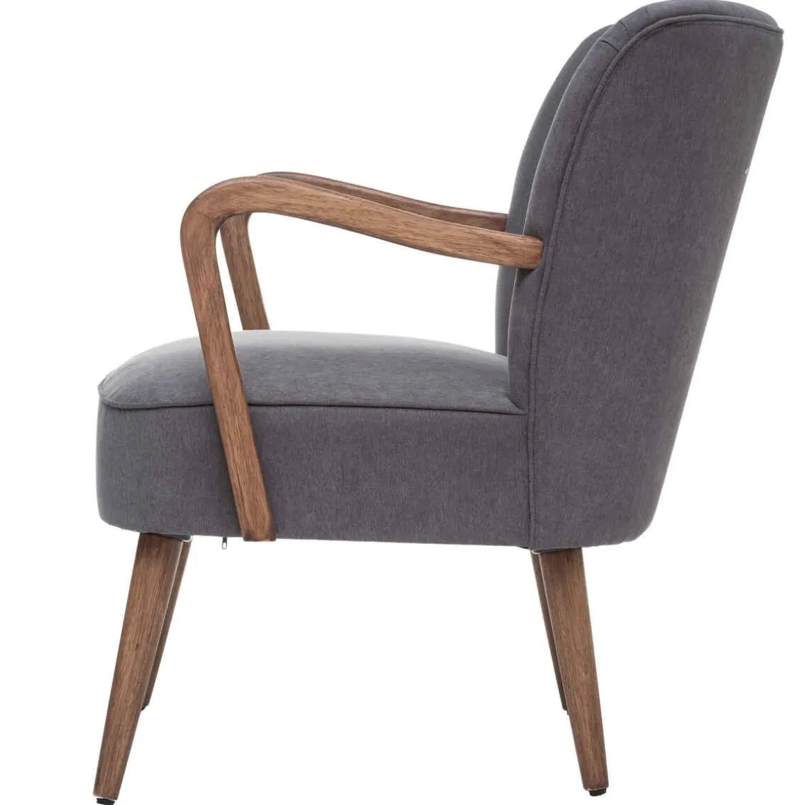 FAUTEUIL GRIS ACCOUDOIR BOUCLE CHIARA