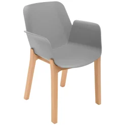 FAUTEUIL PIED BOIS GRIS ALBY