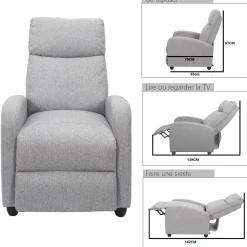 FAUTEUIL RELAX DREAM GRIS