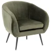 FAUTEUIL SOLARO VELOURS VERT KAKI