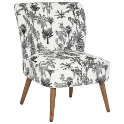 FAUTEUIL VELOURS CHIARA NOIR BLANC