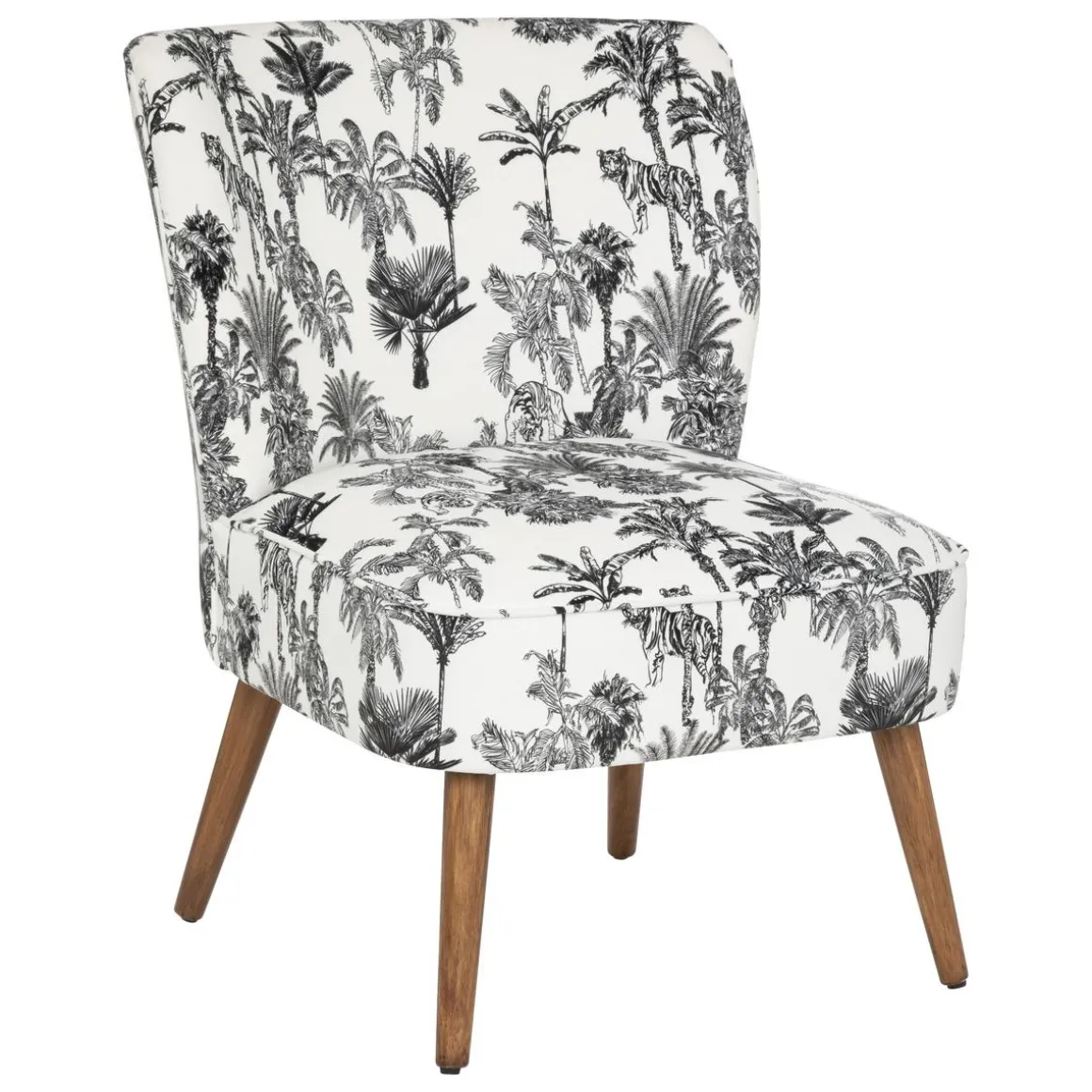 FAUTEUIL VELOURS CHIARA NOIR BLANC