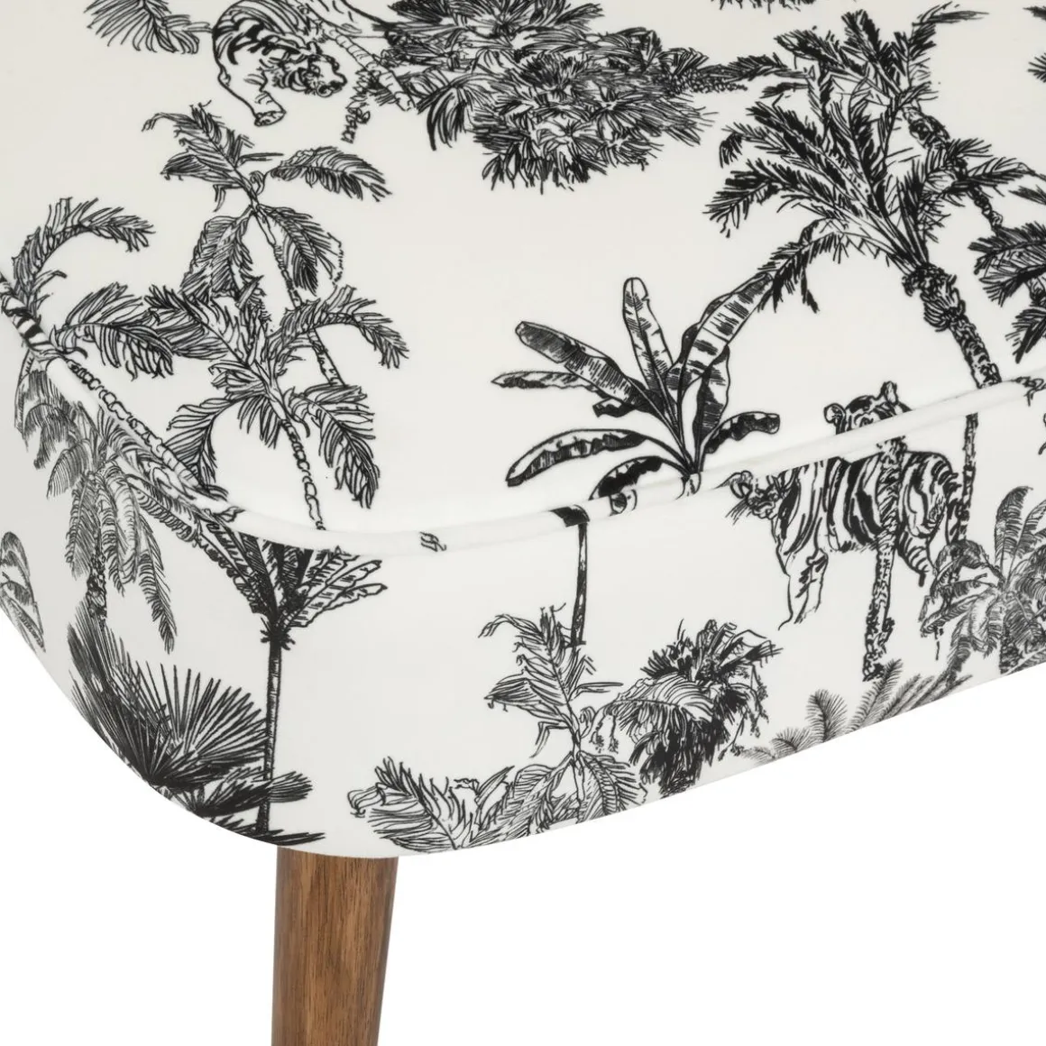 FAUTEUIL VELOURS CHIARA NOIR BLANC