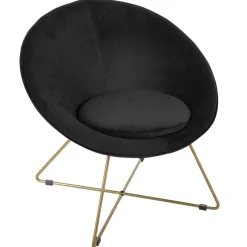 FAUTEUIL VELOURS EVAN NOIR
