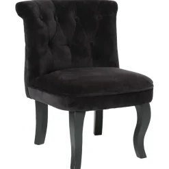 FAUTEUIL VELOURS NOIR CALIXTE