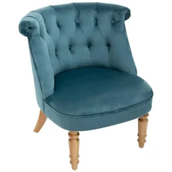 FAUTEUIL VELOURS SIXTINE BLEU