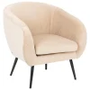 FAUTEUIL VELOURS SOLARO BEIGE