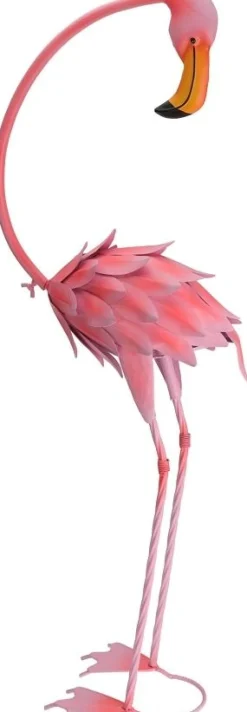 FLAMANT ROSE METAL 30X16X70CM
