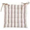 GALETTE DE CHAISE RAYEE GROOVE LIN 38X38CM