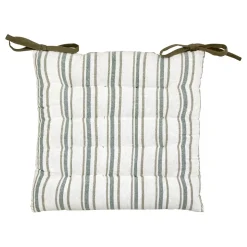 GALETTE DE CHAISE RAYEE GROOVE VERT 38X38CM