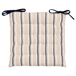 GALETTE DE CHAISE RAYEE GROOVE BLEU38X38CM