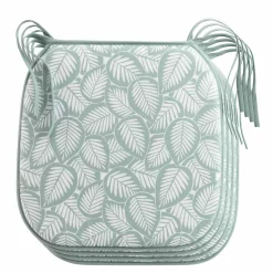 4 GALETTES 38X38CM MICROFIBRE IMPRIMEE DIVANY SAUGE