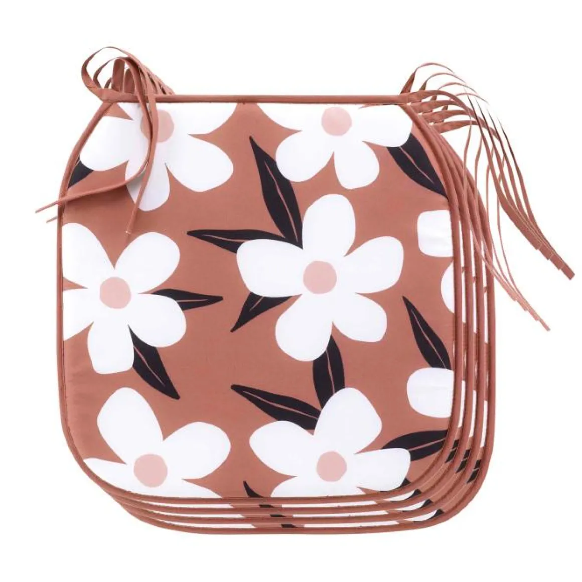 4 GALETTES 38X38X1.8CM MICROFIBRE IMPRIME DARCY TERRACOTTA
