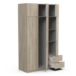 GHOST ARMOIRE 6 PORTES 2 TIROIRS CHENE