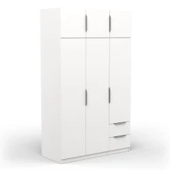 GHOST ARMOIRE 6 PORTES 2 TIROIRS BLANC MAT