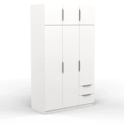 GHOST ARMOIRE 6 PORTES 2 TIROIRS BLANC MAT
